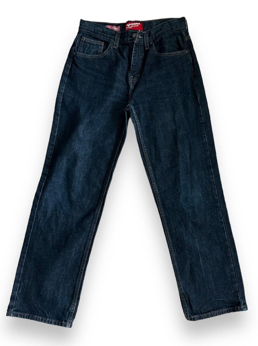 Arizona Boys 16R Relaxed Straight Denim, Dark Wash Adjustable Waist